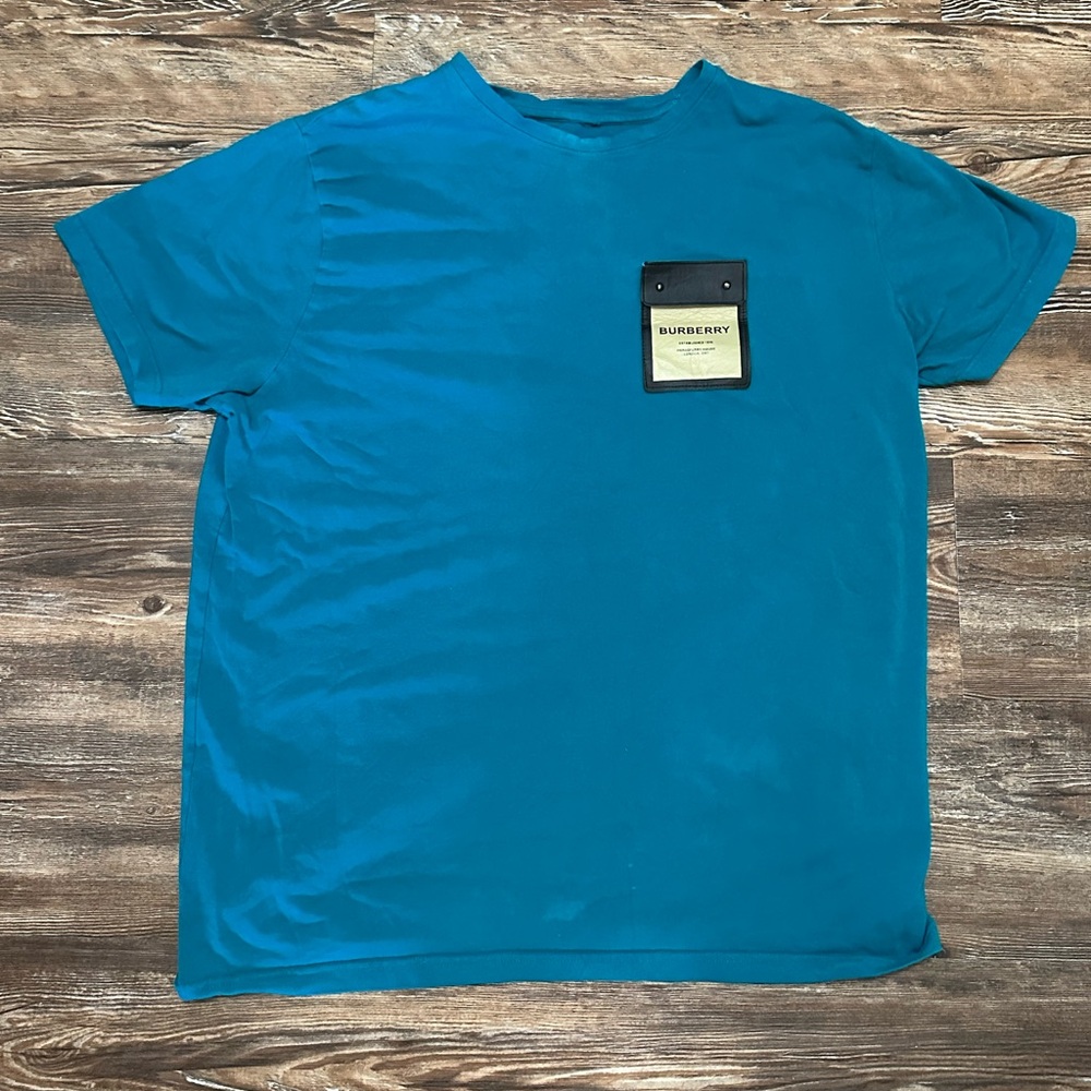 Burberry Teal Blue Short Sleeve Men's Tee